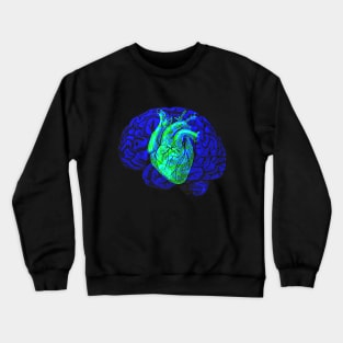 Brain&Heart Interactive Green&Blue Filter T-Shirt By Red&Blue Crewneck Sweatshirt